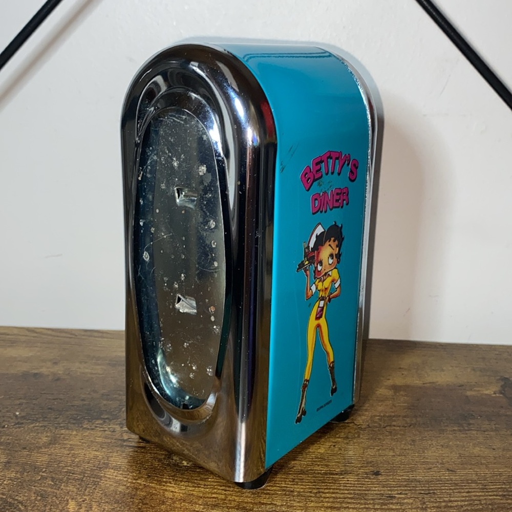 Betty Boop 1996 Betty’s Diner Napkin Dispenser Holder Set RARE - Picture 4 of 5